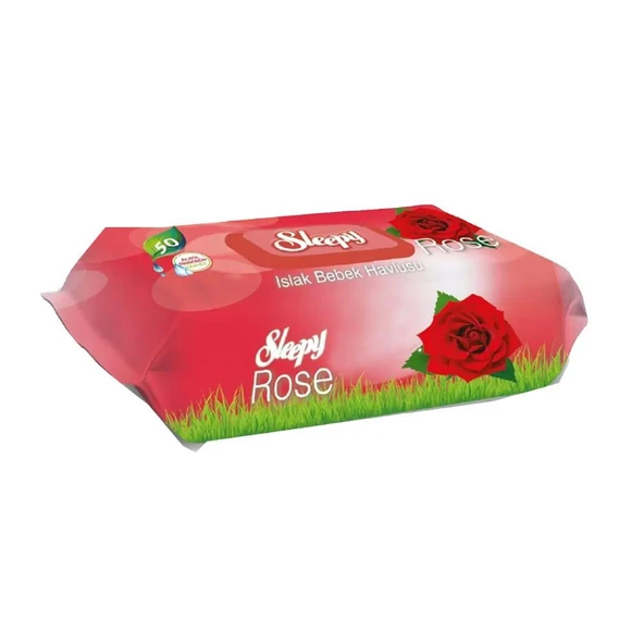 Sleepy 50'li Gül Kokulu Bebe Islak Havlu 6 AL 5 ÖDE, Rosie Pudra Oda Kokusu - Resim 2