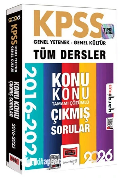 YARGI 2026 KPSS GY GK TÜM DERSLER 2016-2025 ÇIKMIŞ ÇÖZÜMLÜ SORULAR ürün görseli 1
