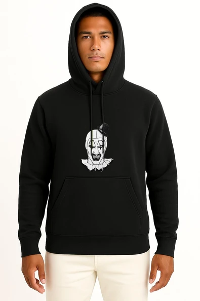 Kapüşonlu Terrifier Göğüs Baskılı Unisex Sweatshirt - Resim 9