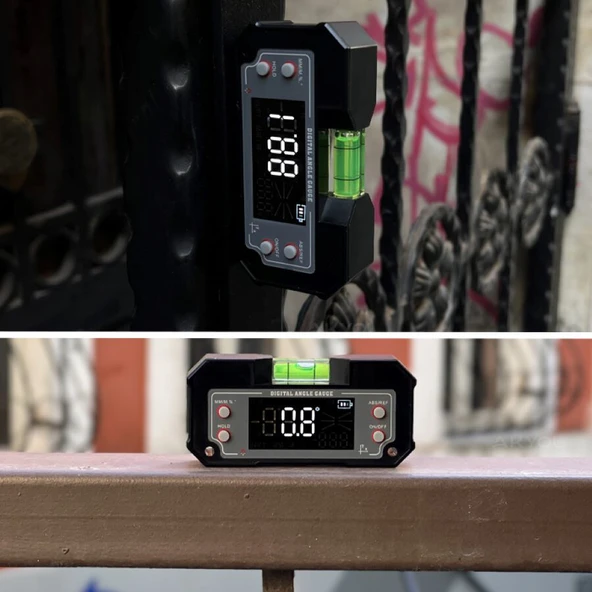 Loyka 5346 Mini Dijital Eğim Ölçer Su Terazili - Resim 3