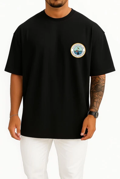 Oversize Tcg Bayraktar - L402 Cep ve Sırt Tasarımlı Unisex T-Shirt - Resim 12