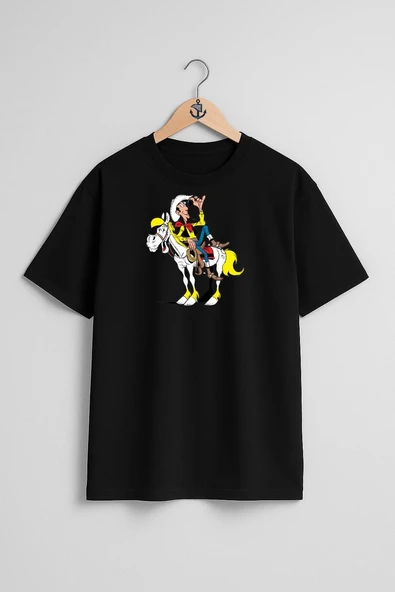 Oversize Daltonlar Red Kit Göğüs Tasarımlı Unisex T-Shirt - Resim 11