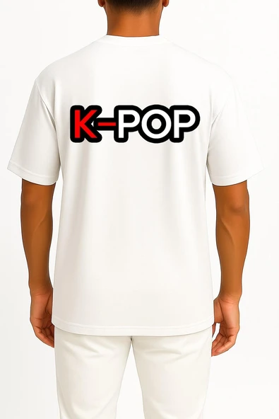 Oversize Kpop Quiz Pro K-Pop Korean İdol Just Right Göğüs ve Sırt Tasarımlı Unisex T-Shirt - Resim 8