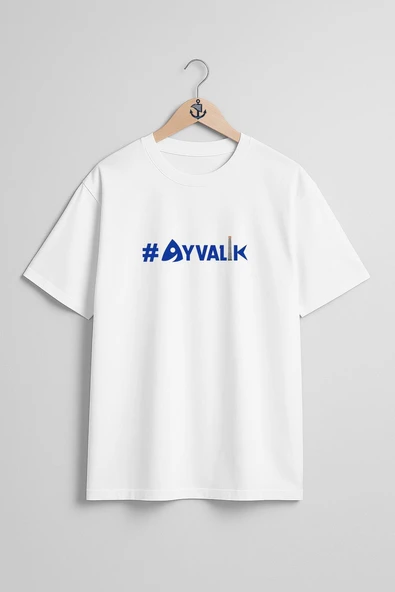 Oversize Balıkesir Ayvalık Yazı Göğüs Tasarımlı Unisex T-Shirt ürün görseli