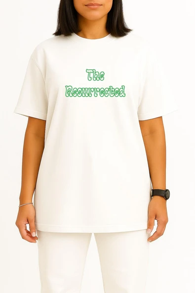 Oversize The Resurrected Yabancı Dizi Göğüs Baskılı Unisex T-Shirt - Resim 2