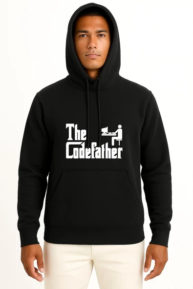 Kapüşonlu The Codefather - Bilgisayar Programcısı Göğüs Baskılı Unisex Sweatshirt - Resim 11