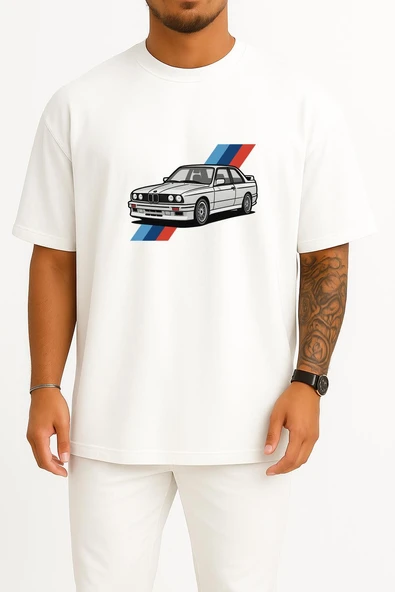 Oversize E30 M3 Göğüs Tasarımlı Unisex T-Shirt ürün görseli 1