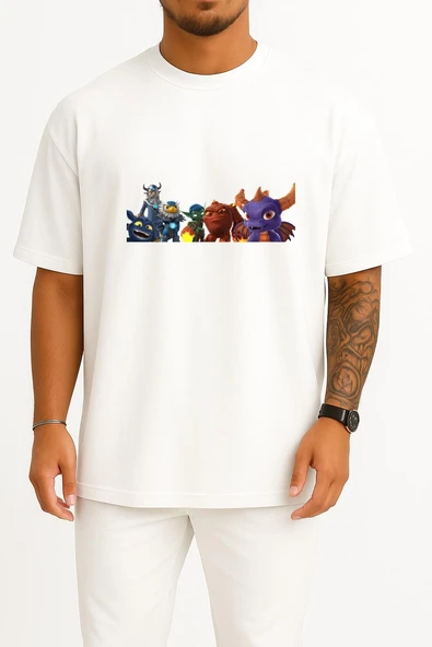 Oversize Imaginators Skylanders Superchargers Göğüs Tasarımlı Unisex T-Shirt ürün görseli