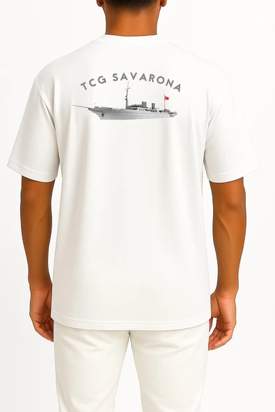 Oversize Tcg Savarona Cep ve Sırt Tasarımlı Unisex T-Shirt - Resim 2