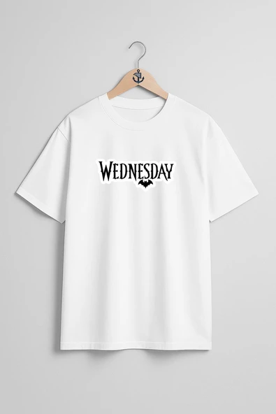 Oversize Wednesday Logo Göğüs Tasarımlı Unisex T-Shirt ürün görseli