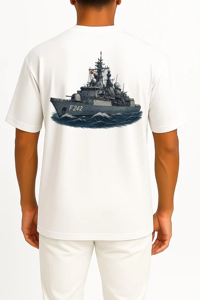 Oversize F242 Tcg Fatih Cep ve Sırt Tasarımlı Unisex T-Shirt - Resim 11