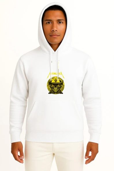 Kapüşonlu Metallica Rock Skull Göğüs Baskılı Unisex Sweatshirt ürün görseli