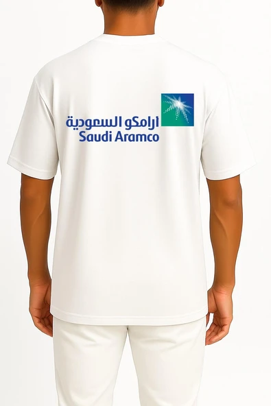 Oversize Saudi Arabia Saudi Aramco Company 0 Sabıc Cep ve Sırt Tasarımlı Unisex T-Shirt - Resim 8