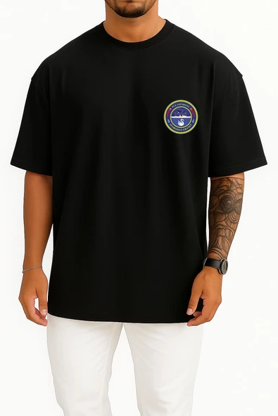 Oversize Tcg Savarona Cep ve Sırt Tasarımlı Unisex T-Shirt - Resim 12