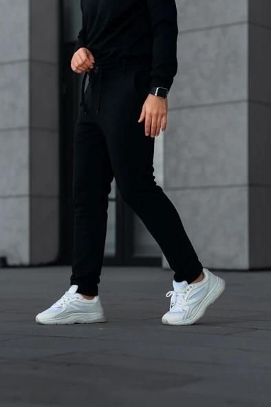 Erkek Diagonel Mikro Dokulu Cepli Pantolon - Siyah - Resim 2