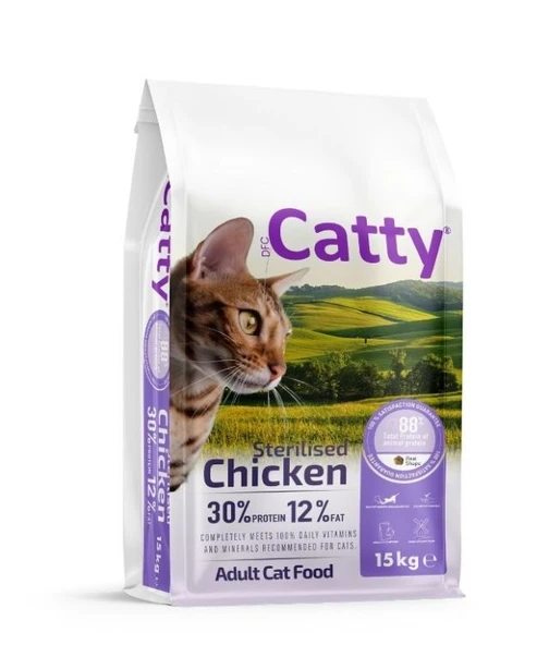 Catty Tavuklu Kısırlaştırılmış Kedi Maması 15kg - Yetişkin Kediler İçin Dengeli Beslenme ürün görseli