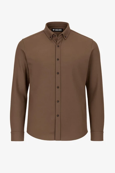 Gewer Uzun Kol Slim Fit İçi Polarlı Erkek Gömlek - 7440 - Resim 6