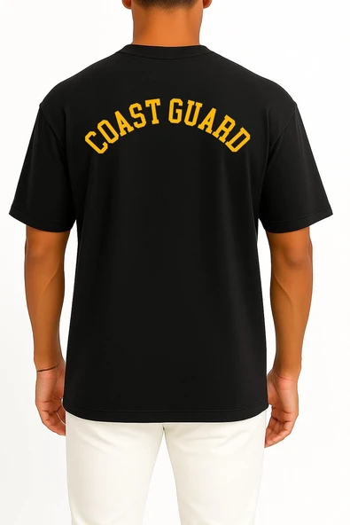 Oversize Coast Guard Sırt Tasarımlı Unisex T-Shirt - Resim 11