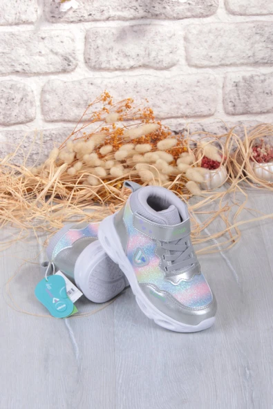 Vicco 946.P25K.430 Poni Gümüş Anatomik Hafif Işıklı Kız Çocuk Bot - Resim 6