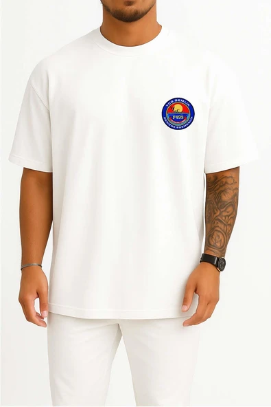 Oversize TCG Gemlik F-492 Cep ve Sırt Tasarımlı Unisex T-Shirt - Resim 10