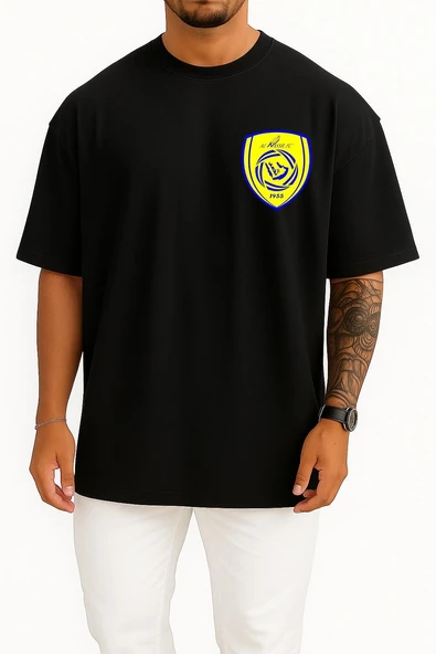 Oversize All Nasr Fc Saudi Cep Tasarımlı Unisex T-Shirt - Resim 11