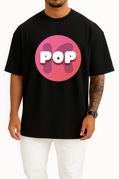 Oversize Kpop 2048 K-Pop Music Song Göğüs Tasarımlı Unisex T-Shirt - Resim 9