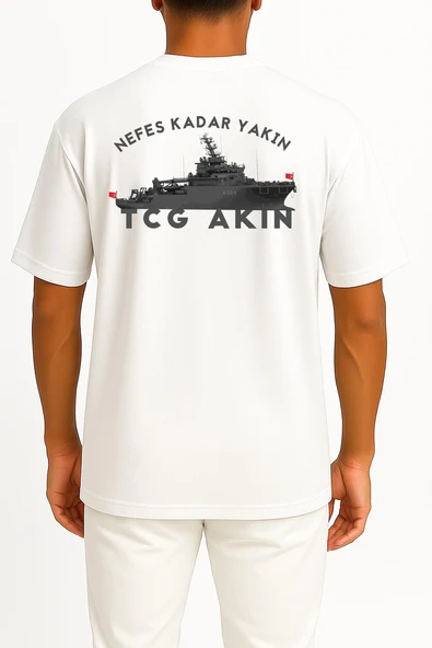 Oversize Tcg Akın - A584 Cep ve Sırt Tasarımlı Unisex T-Shirt - Resim 5