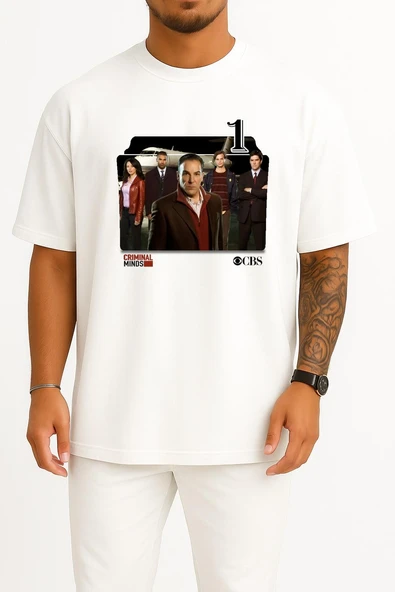 Oversize Criminal Minds Series And Season Folder İcons, Criminal Minds Göğüs Tasarımlı Unisex T-Shirt ürün görseli