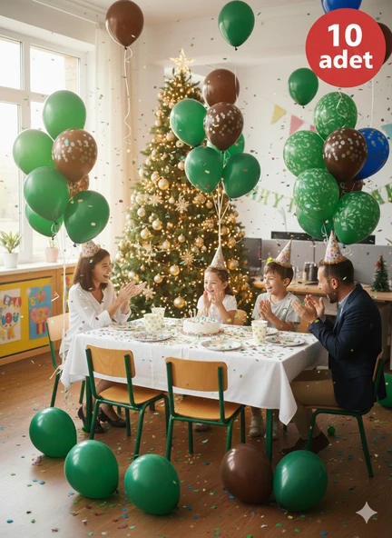 10 Adet Yeşil Metalik Balonlar ✨ Parti & Kutlama Paketi ürün görseli 1