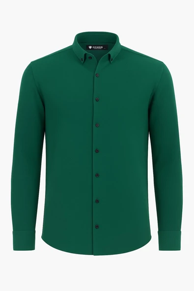 Gewer Uzun Kol Slim Fit İçi Polarlı Erkek Gömlek - 7440 - Resim 4