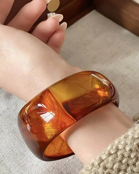 Kahverengi Kalın Kemik Mika Bileklik ürün görseli 1