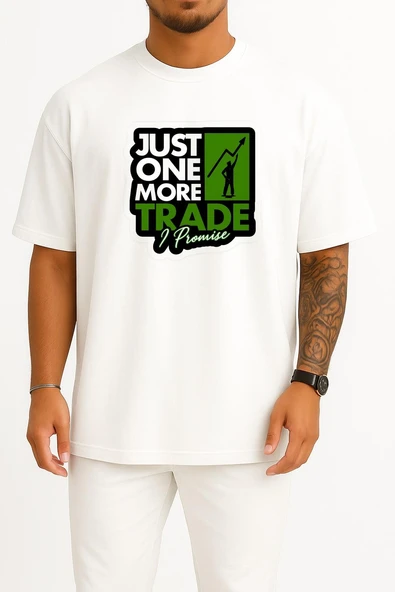 Oversize Investor Stock Market Trader Sticker Göğüs Tasarımlı Unisex T-Shirt - Resim 7