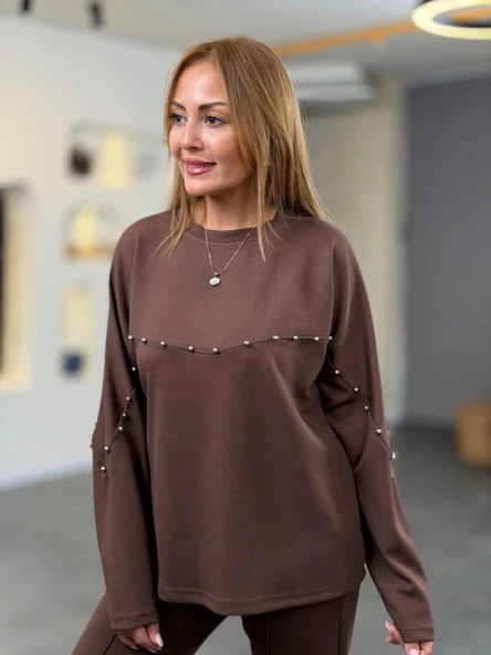 Kadın Inci Detay Modal Kumaş Ikili Takım ürün görseli