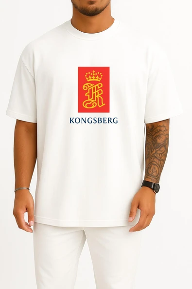 Oversize Kongsberg Göğüs Tasarımlı Unisex T-Shirt - Resim 5