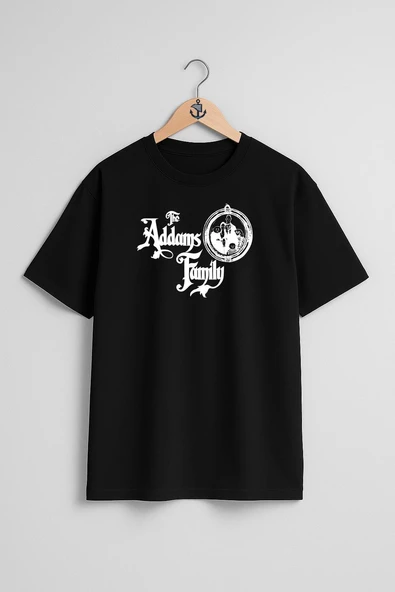 Oversize The Addams Family Wednesday Göğüs Tasarımlı Unisex T-Shirt - Resim 9