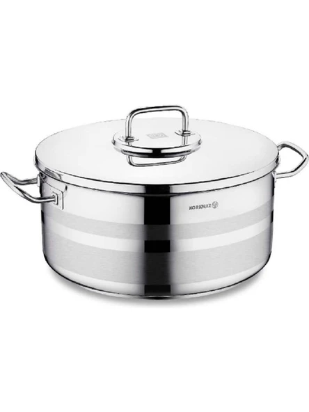 Korkmaz Astra2 A2038 32 cm Kısa Çelik Tencere - Resim 2