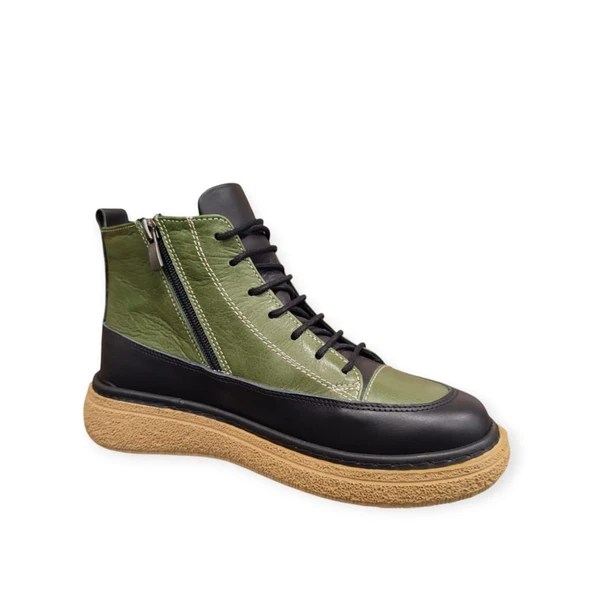 MAMMAMİA D25KB-1000 BAĞCIK VE FERMUARLI DERİ HAFİF KADIN BOT - Resim 6