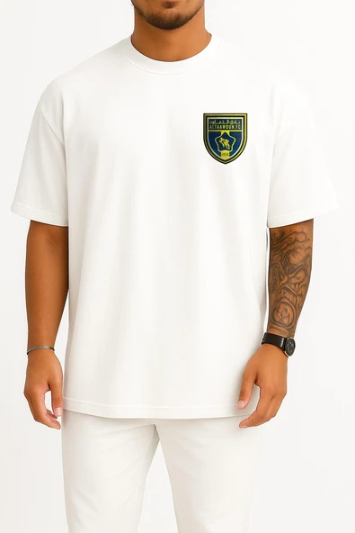 Oversize Al-Taawoun Saudi Football Club Cep Tasarımlı Unisex T-Shirt - Resim 7