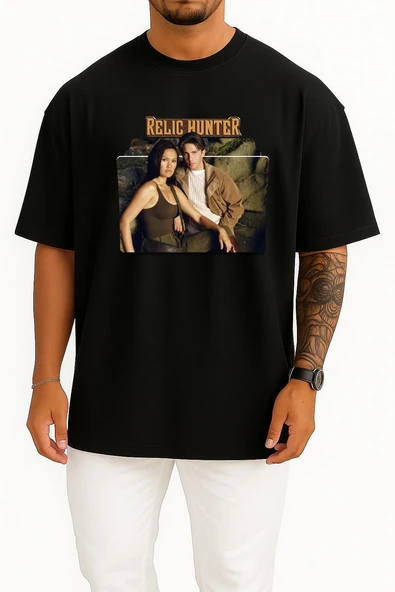 Oversize Relic Hunter Series And Season Folder İcons, Relic Hunter Göğüs Tasarımlı Unisex T-Shirt - Resim 9