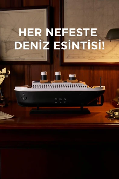 Torima H22 Siyah Gemi Tasarım Ultrasonik Hava Nemlendirici Kumandalı Ledli 250 ml Aroma Difüzör - Resim 2