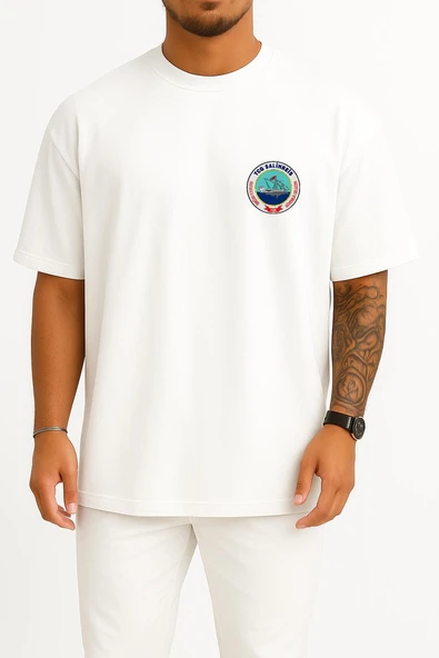 Oversize Tcg Salihreis F246 Cep Tasarımlı Unisex T-Shirt - Resim 5