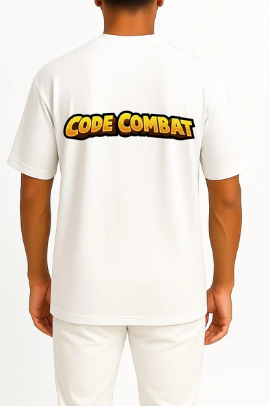 Oversize Codecombat Computer Science Göğüs ve Sırt Tasarımlı Unisex T-Shirt - Resim 5