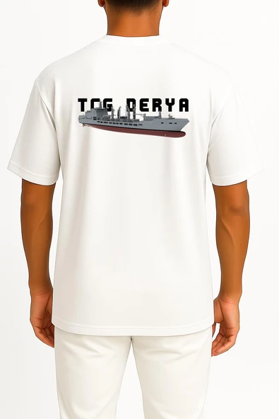 Oversize Tcg Derya - A1590 Cep ve Sırt Tasarımlı Unisex T-Shirt - Resim 2
