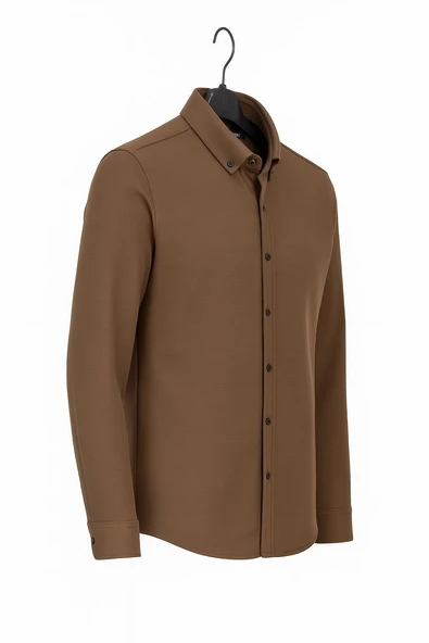 Gewer Uzun Kol Slim Fit İçi Polarlı Erkek Gömlek - 7440 - Resim 5