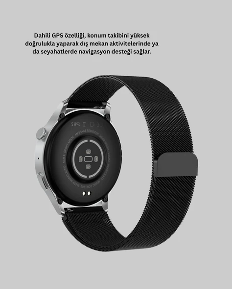 Akıllı Saat GPS Nabız Uyku Takibi Sesli Arama Titreşim Bildirimli - Resim 5
