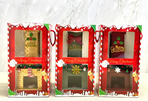 Noel Temalı Polyester Şömine Tütsülük - Resim 2