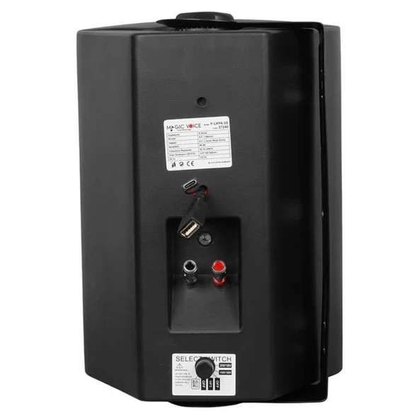 MagicVoice F-LHY6.5S 6.5" (16 CM) Hat Trafolu Duvar Tipi Sütun Hoparlör (30W RMS / 200W Peak - MP3 USB Uyumlu) - Siyah - Resim 3