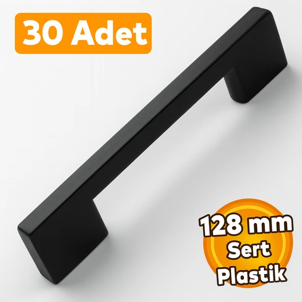 (SERT PLASTİK) 30 Adet Köprü 128 Mm Siyah Mobilya Mutfak Çekmece Dolap Dolabı Kulpu Kulbu Kulpları ürün görseli