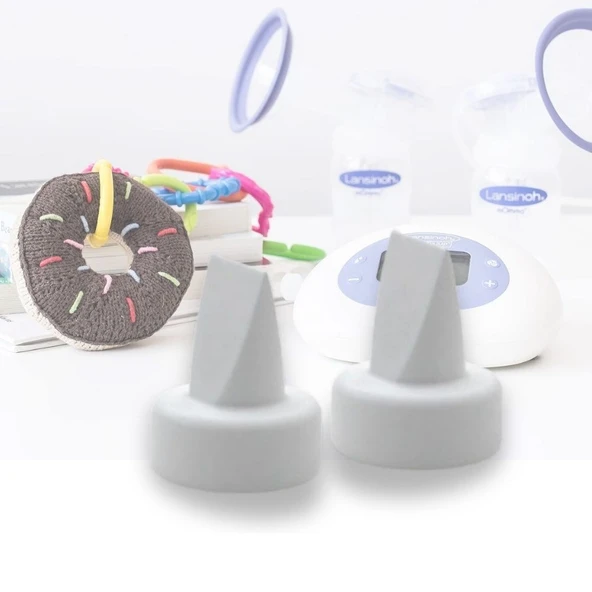 2li Elektrikli Göğüs Pompası 2'li Beyaz Valf Lansinoh ile Uyumlu - Resim 4