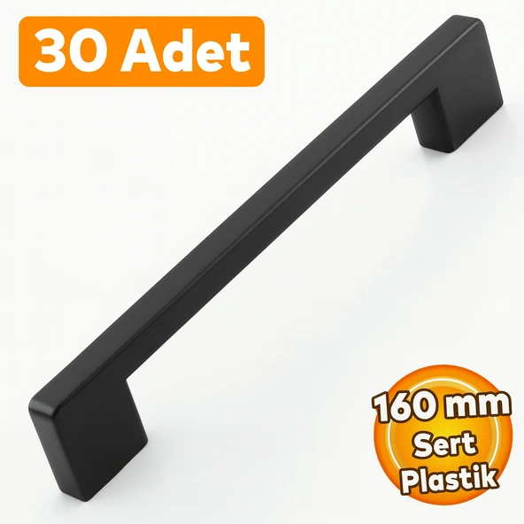 (SERT PLASTİK) 30 Adet Köprü 160 Mm Siyah Mobilya Mutfak Çekmece Dolap Dolabı Kulpu Kulbu Kulpları ürün görseli